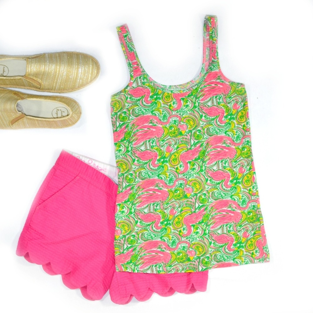 LILLY PULITZER Flamingo Hot Wings Tabbie Tank Top